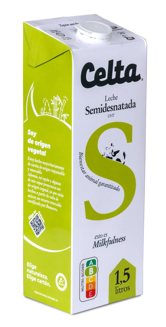 LECHE CELTA SEMIDESNATADA 1.5L